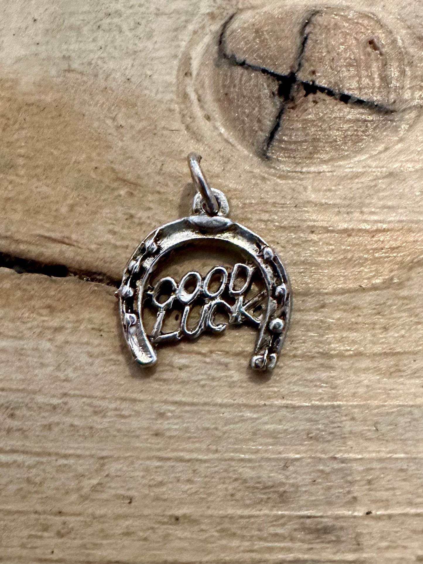 Vintage Horse Shoe Good Luck 925 Silver Charm Pendant