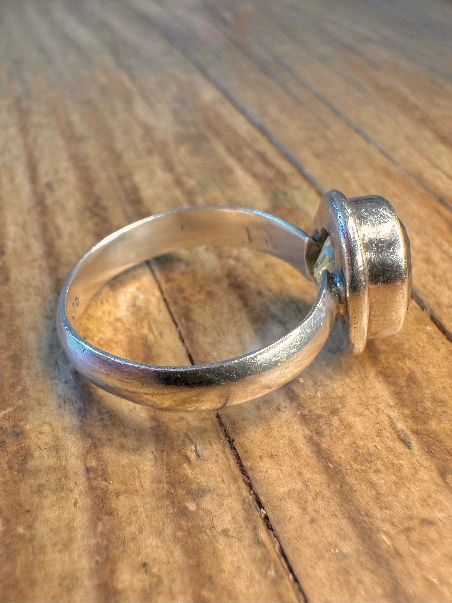 Blue Topaz 925 Sterling Silver Size P Ring