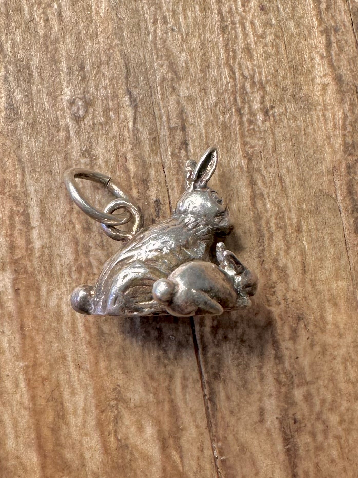 Vintage Rabbit 925 Sterling Silver Charm Pendant