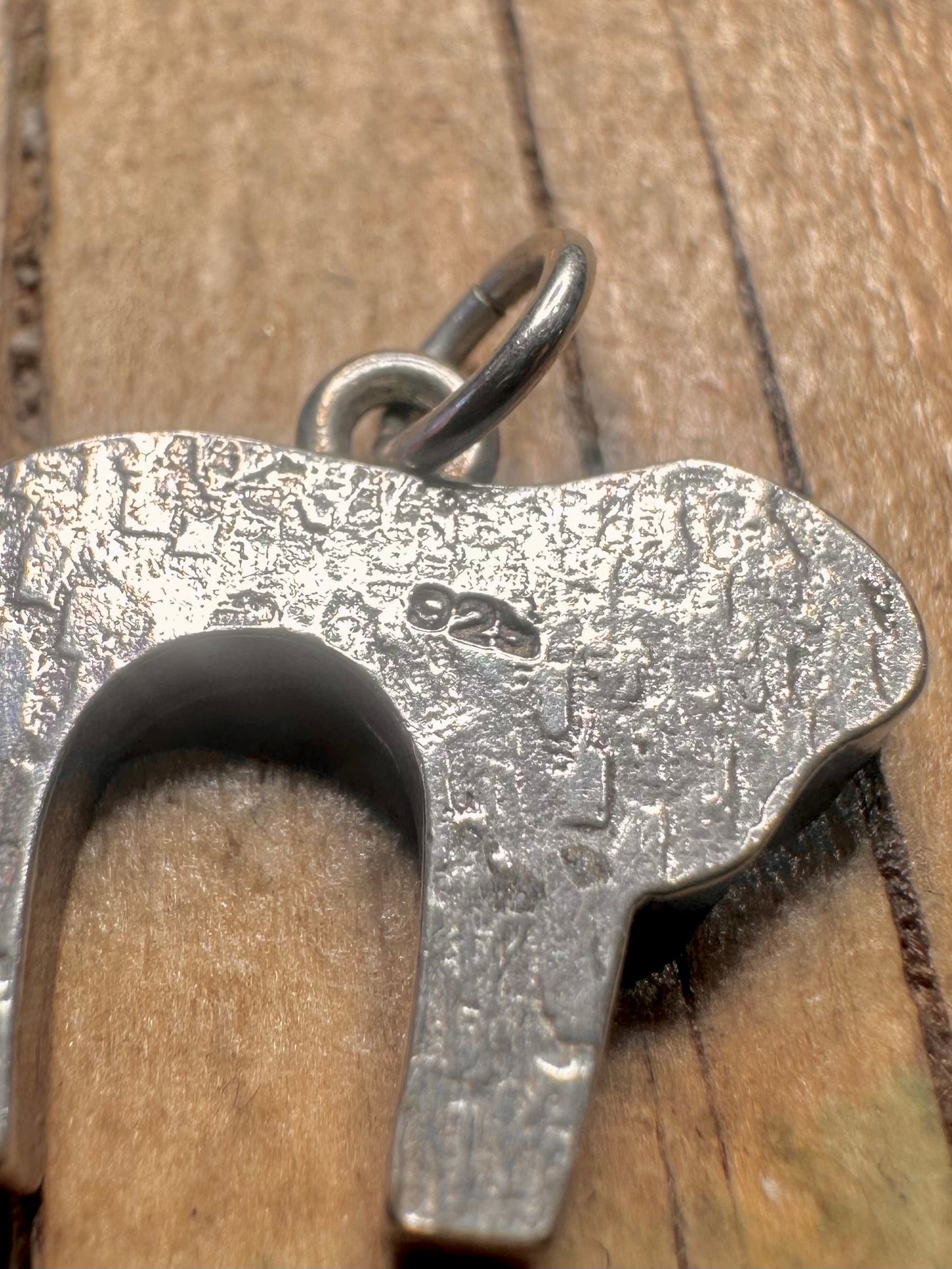 Vintage Chai Blue Inlay 925 Sterling Silver Pendant