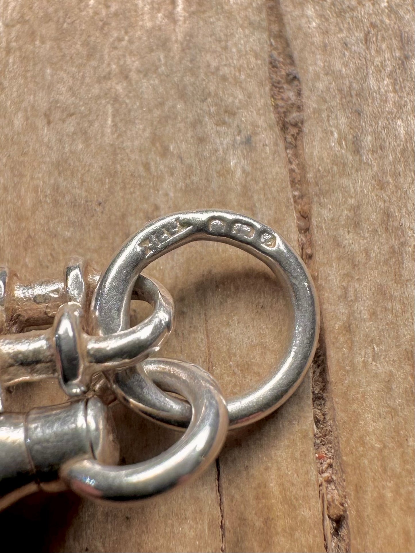 Vintage 1979 Unique Albert Watch Chain Style T Bar 925 Sterling Silver 20 inch Necklace