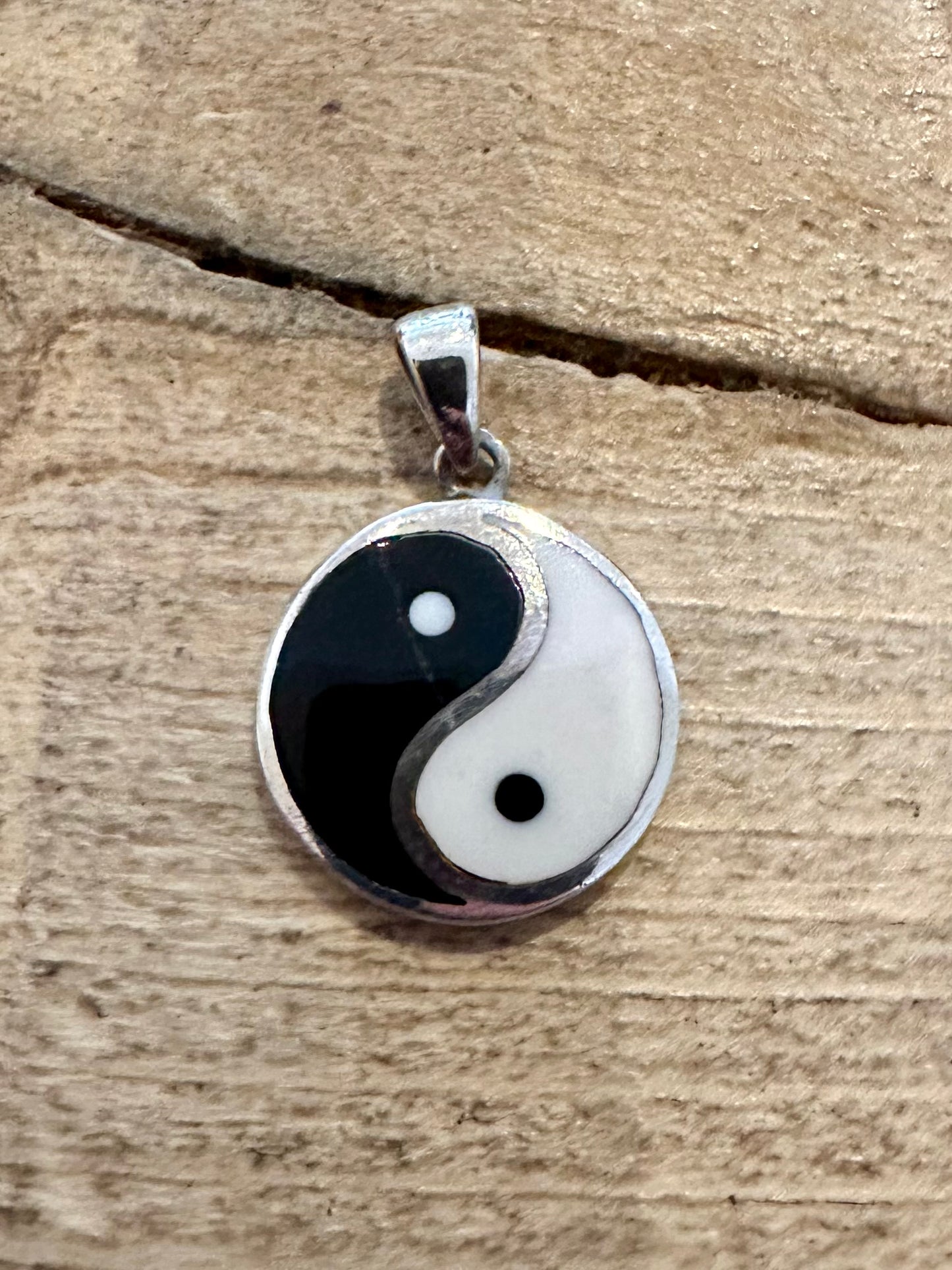 Vintage Ying and Yang 925 Silver Pendant