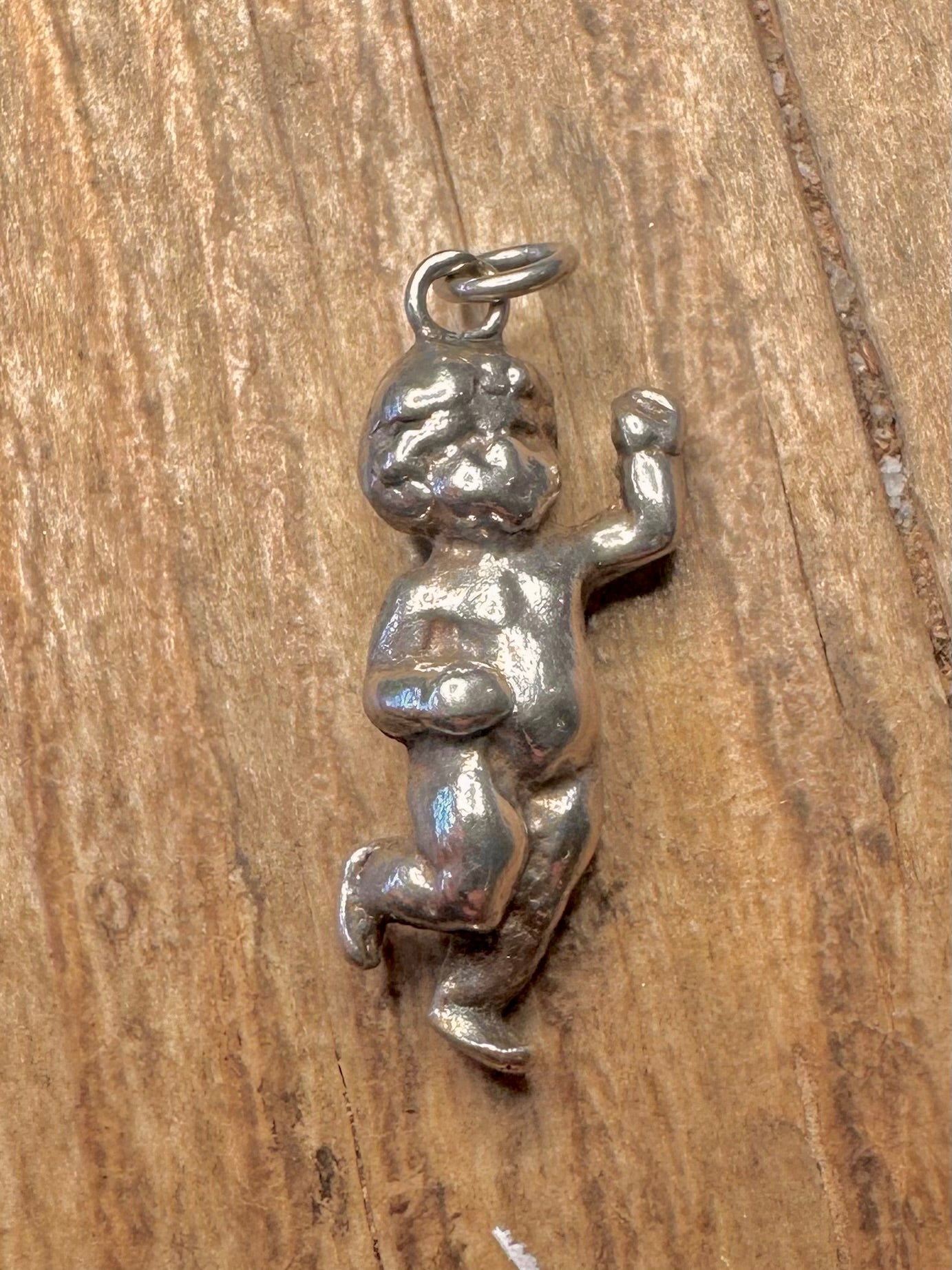 Vintage Cherub Baby 925 Sterling Silver Charm Pendant