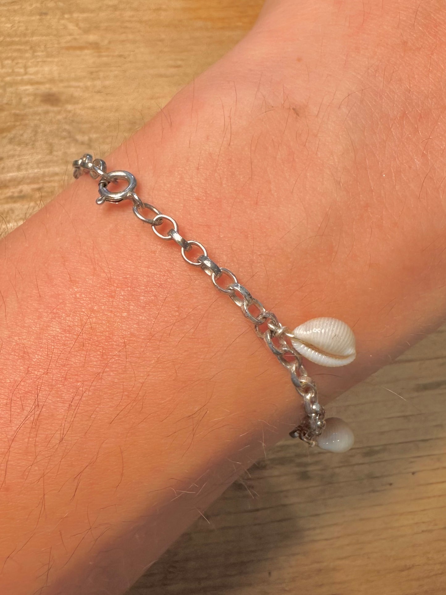 Vintage Shell Belcher Chain 925 Silver  7.9 inch Bracelet