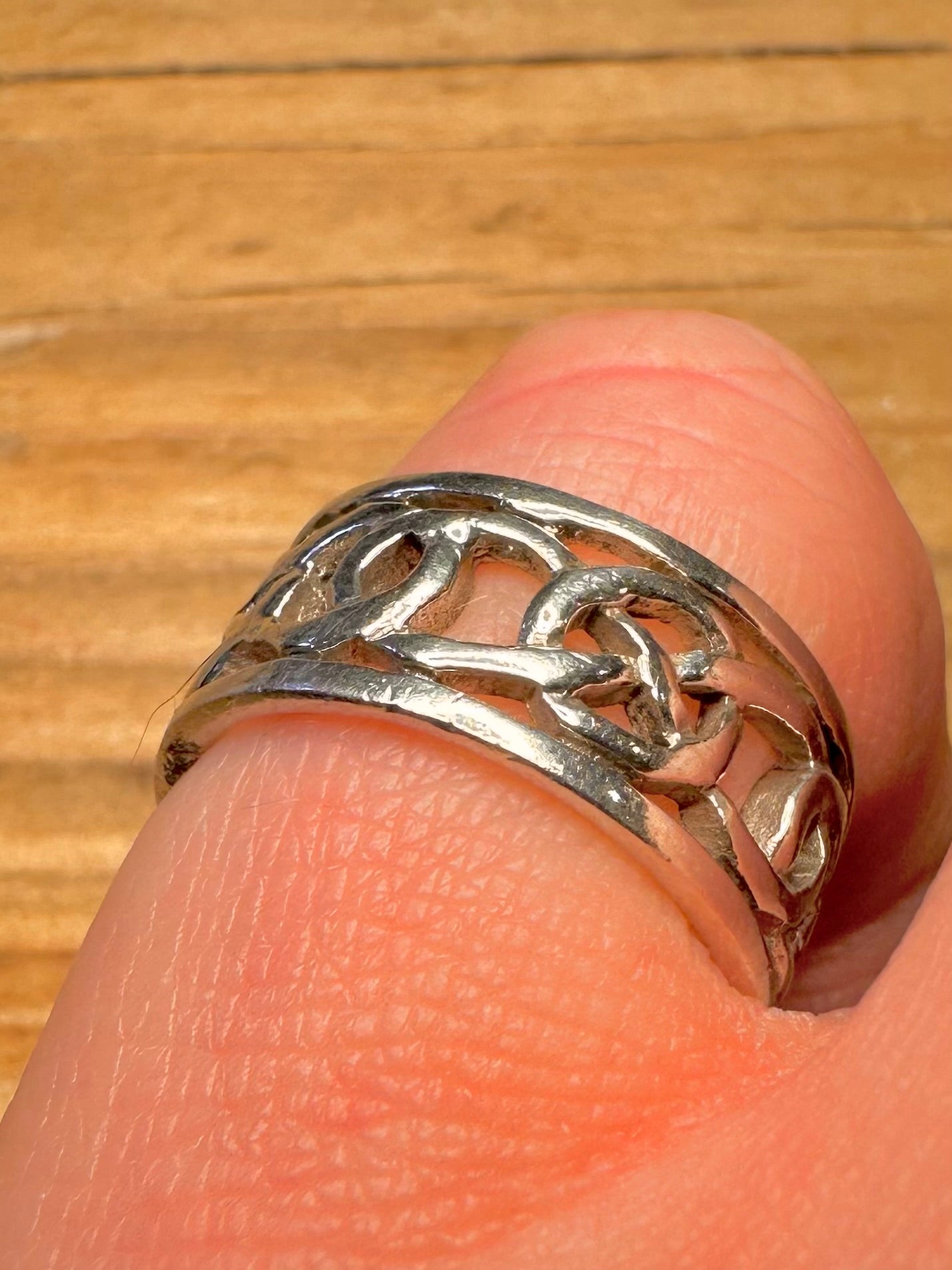 Vintage Celtic Band 925 Sterling Silver Size L Ring