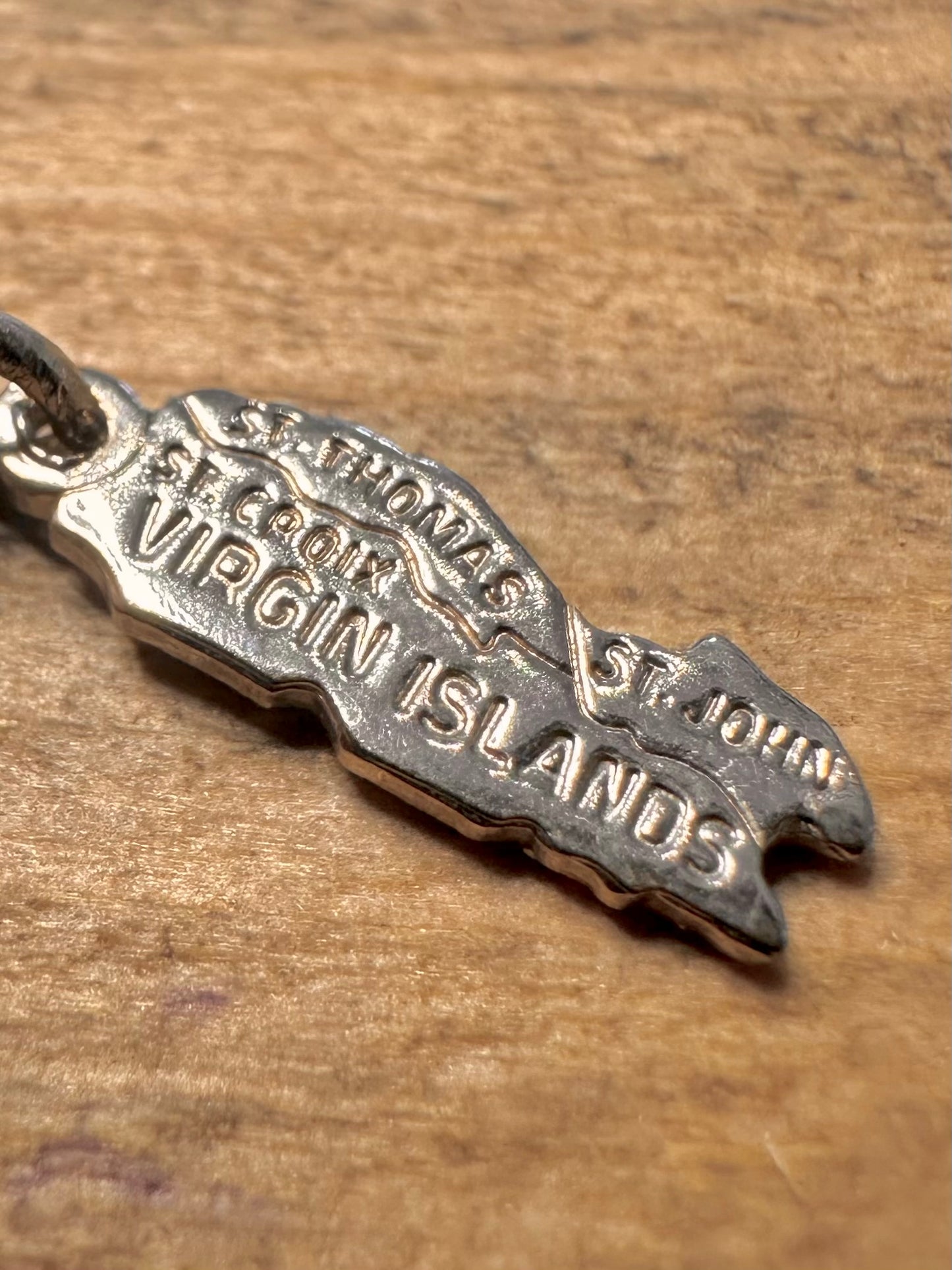 Vintage Frog and Virgin Islands 925 Silver Charm Pendant
