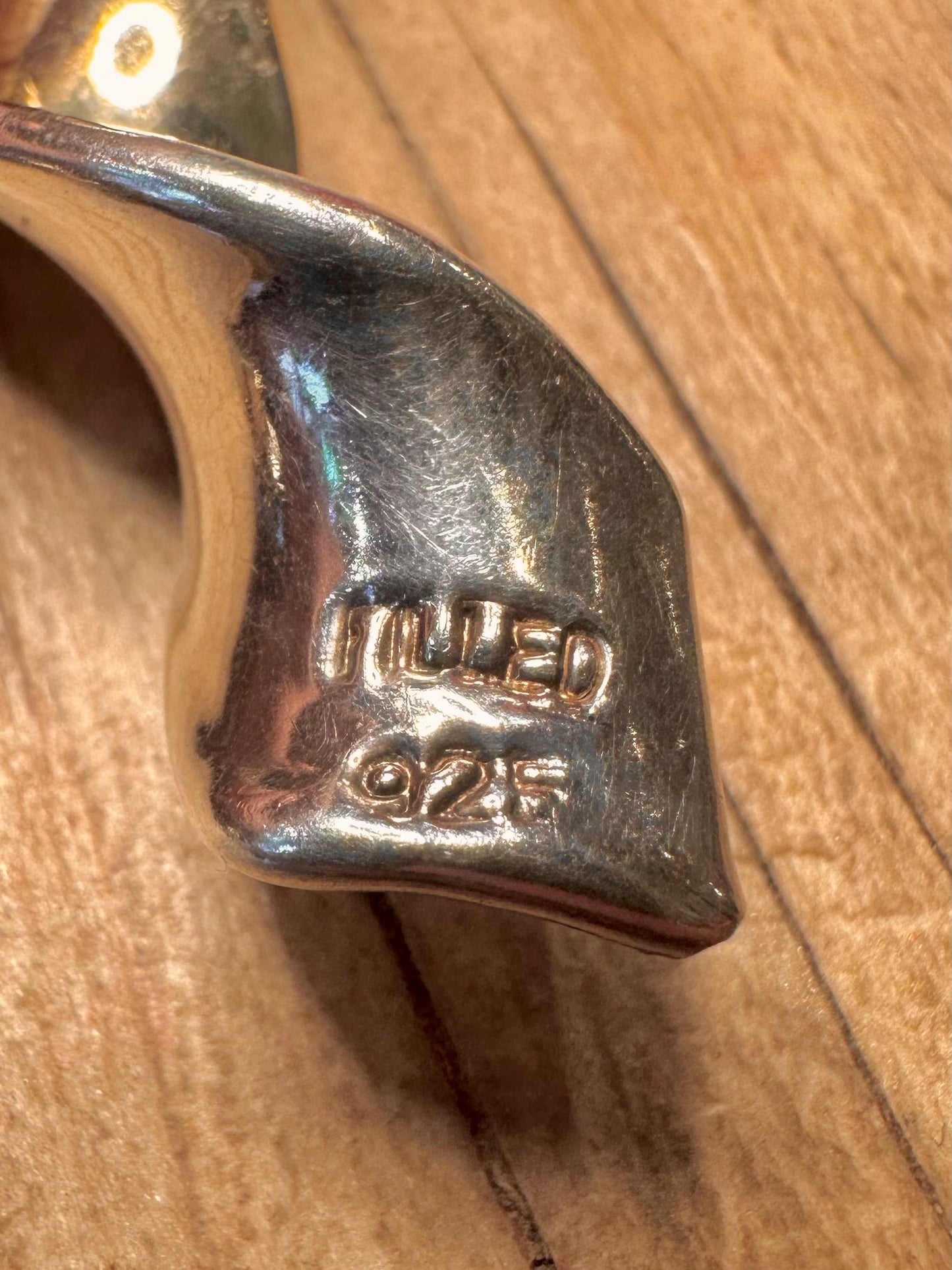 Vintage Chunky Twisted Gold and 925 Sterling Silver Earrings