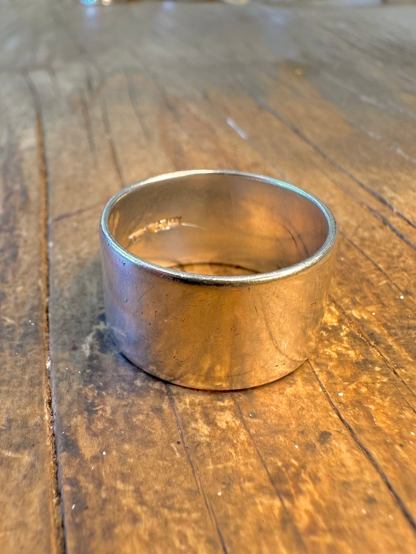 Wide Band Hallmarked 925 Sterling Silver Size S1/2 Ring