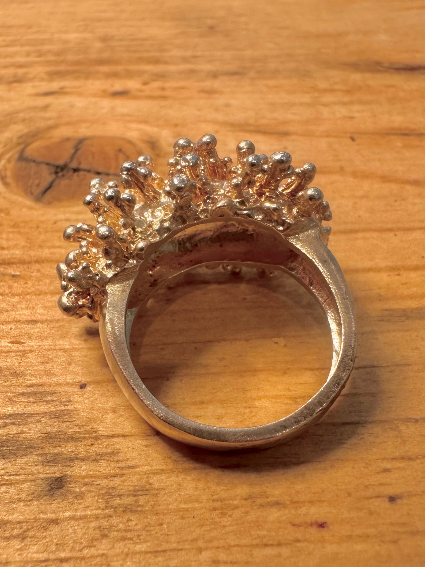 Abstract Coral Style 925 Silver Size P Ring