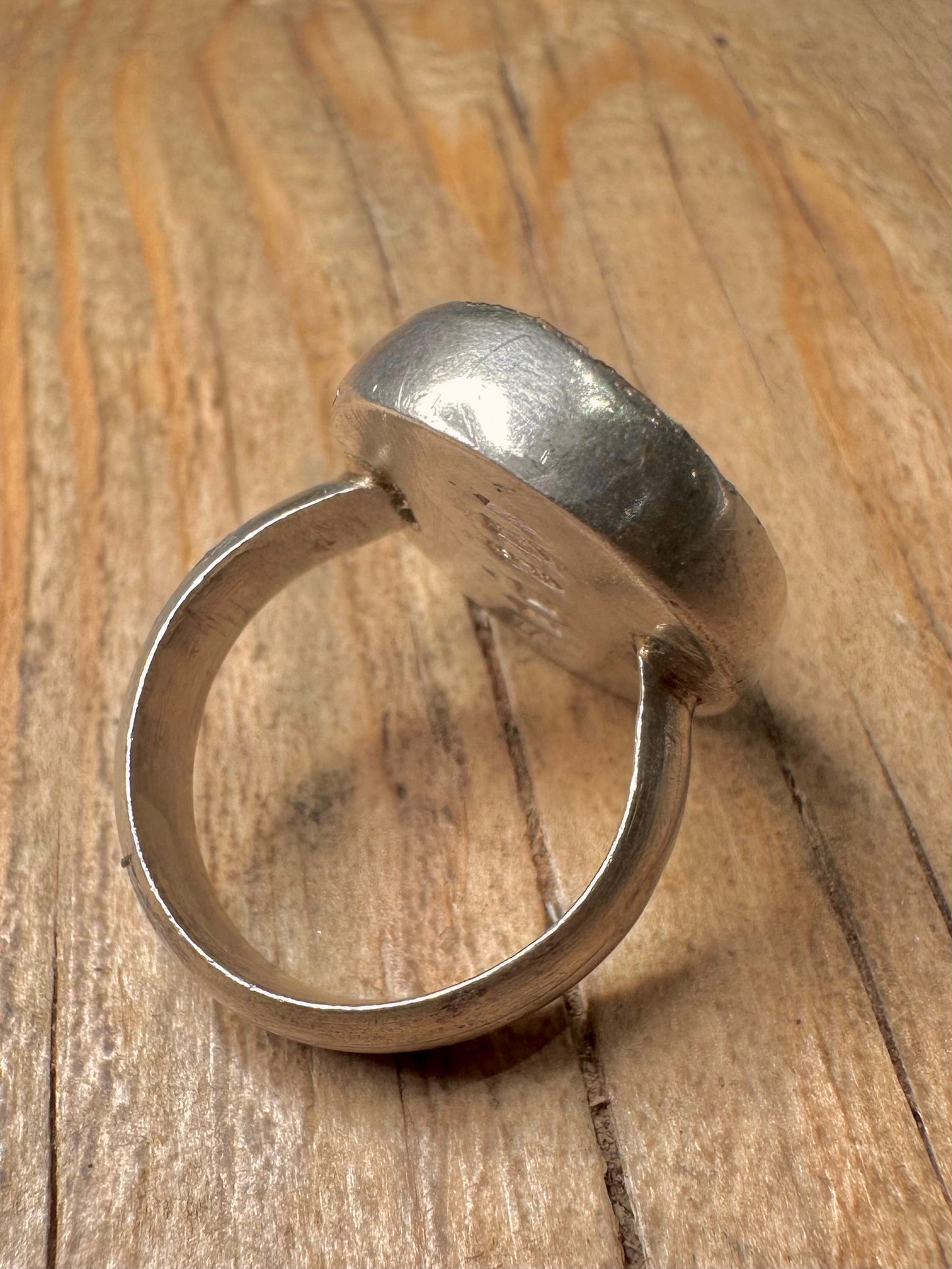 Vintage 2000 Lapis Oval 925 Sterling Silver Size S Ring