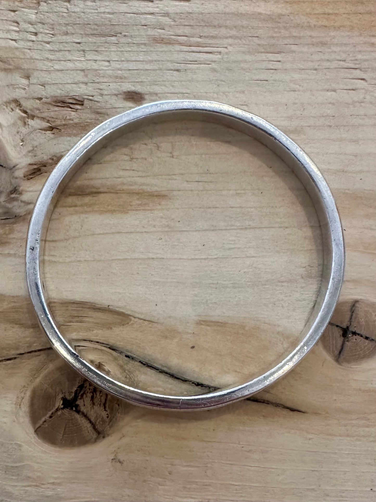 Vintage Solid Plain 925 Silver Bangle