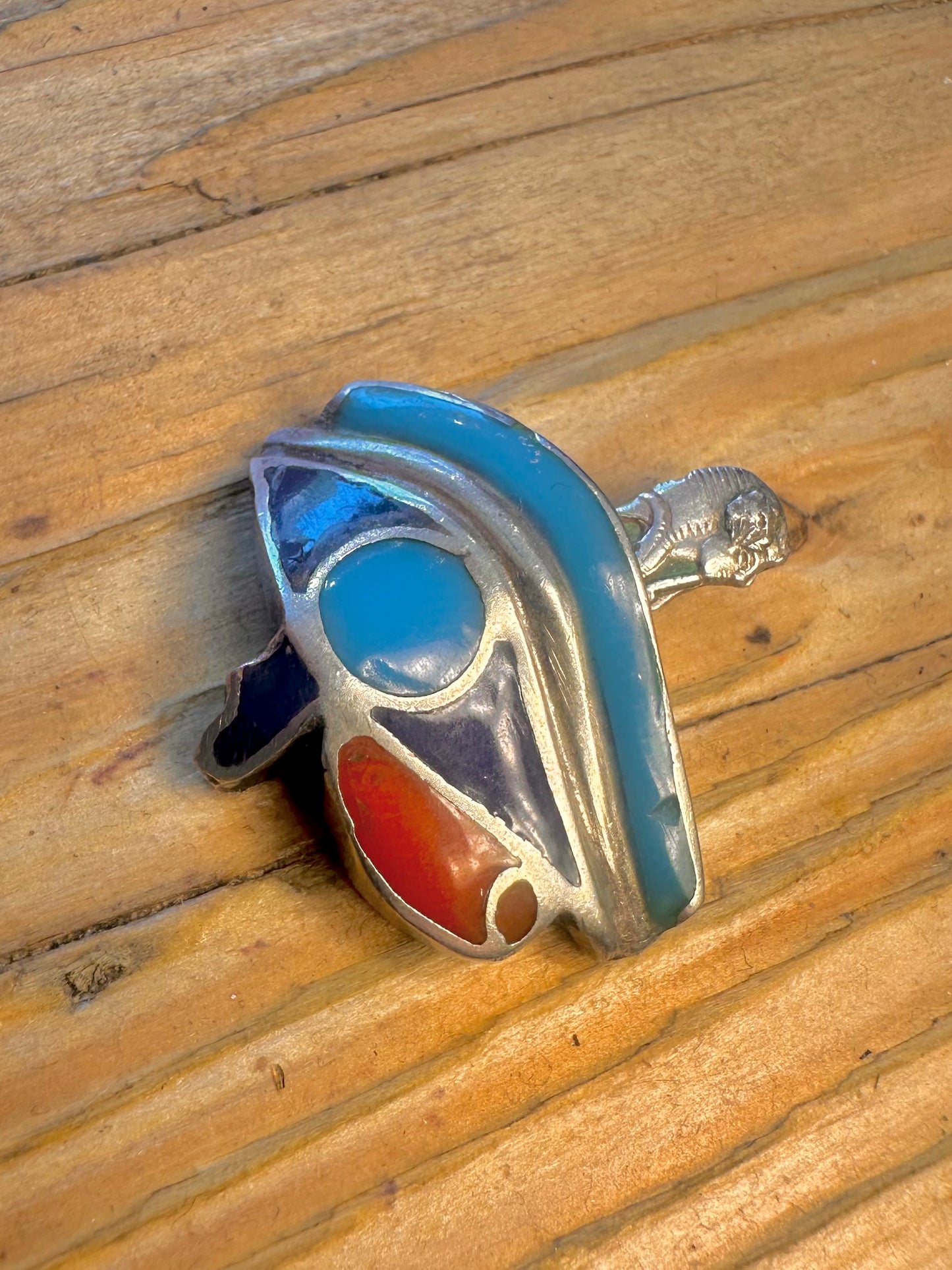 Eye of Horus Multi Coloured Egyptian Head 925 Sterling Silver Pendant