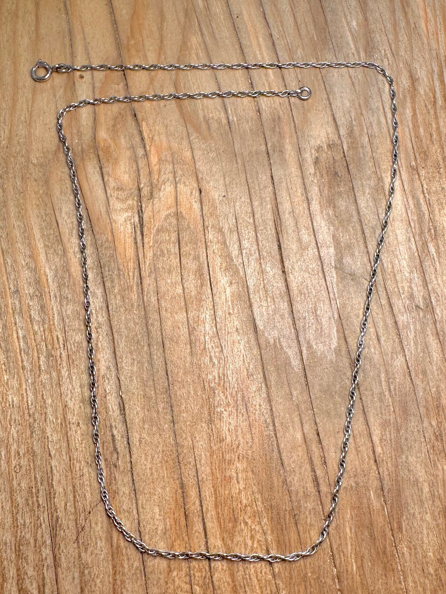 Vintage Rope Chain 925 Sterling Silver 18.3 inch Necklace