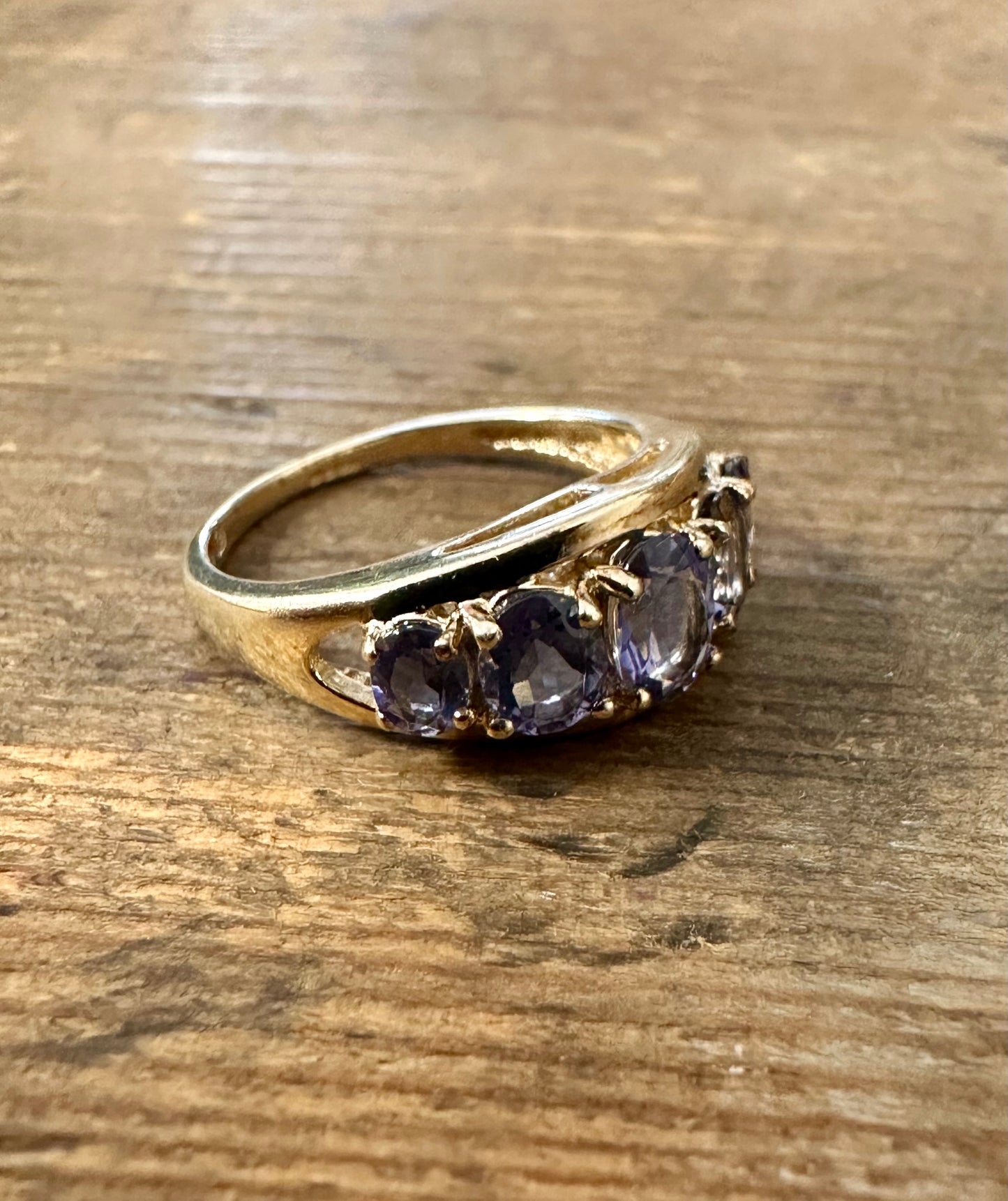 Vintage Tanzanite 9K Gold 375 Size L 1999 Ring