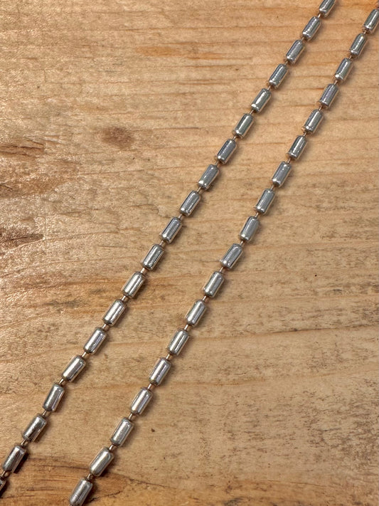Abstract Small Bar Link Italy 925 Silver 20 inch Necklace