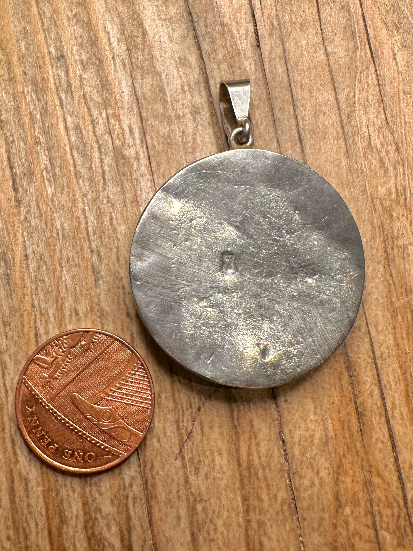 Vintage Turquoise Ornate 925 Sterling Silver Pendant