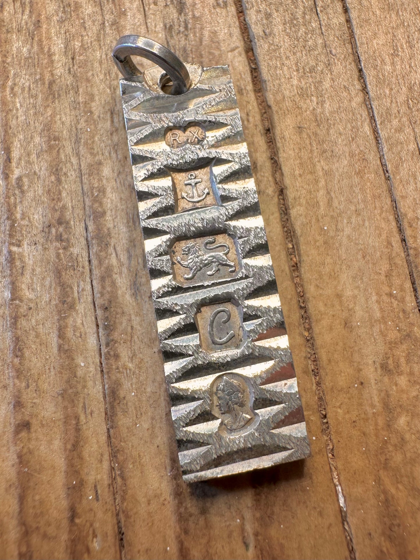 Textured 1975 Ingot Jubilee Maker RX 925 Sterling Silver Pendant