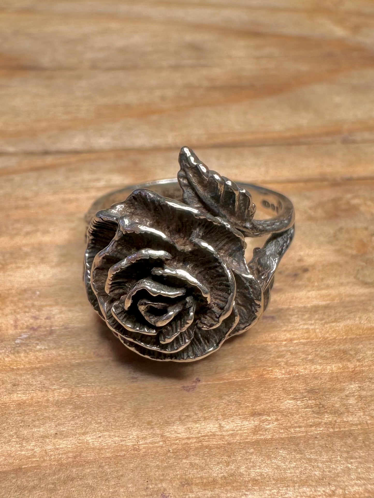 Vintage 1976 Rose 925 Sterling Silver Size J Ring