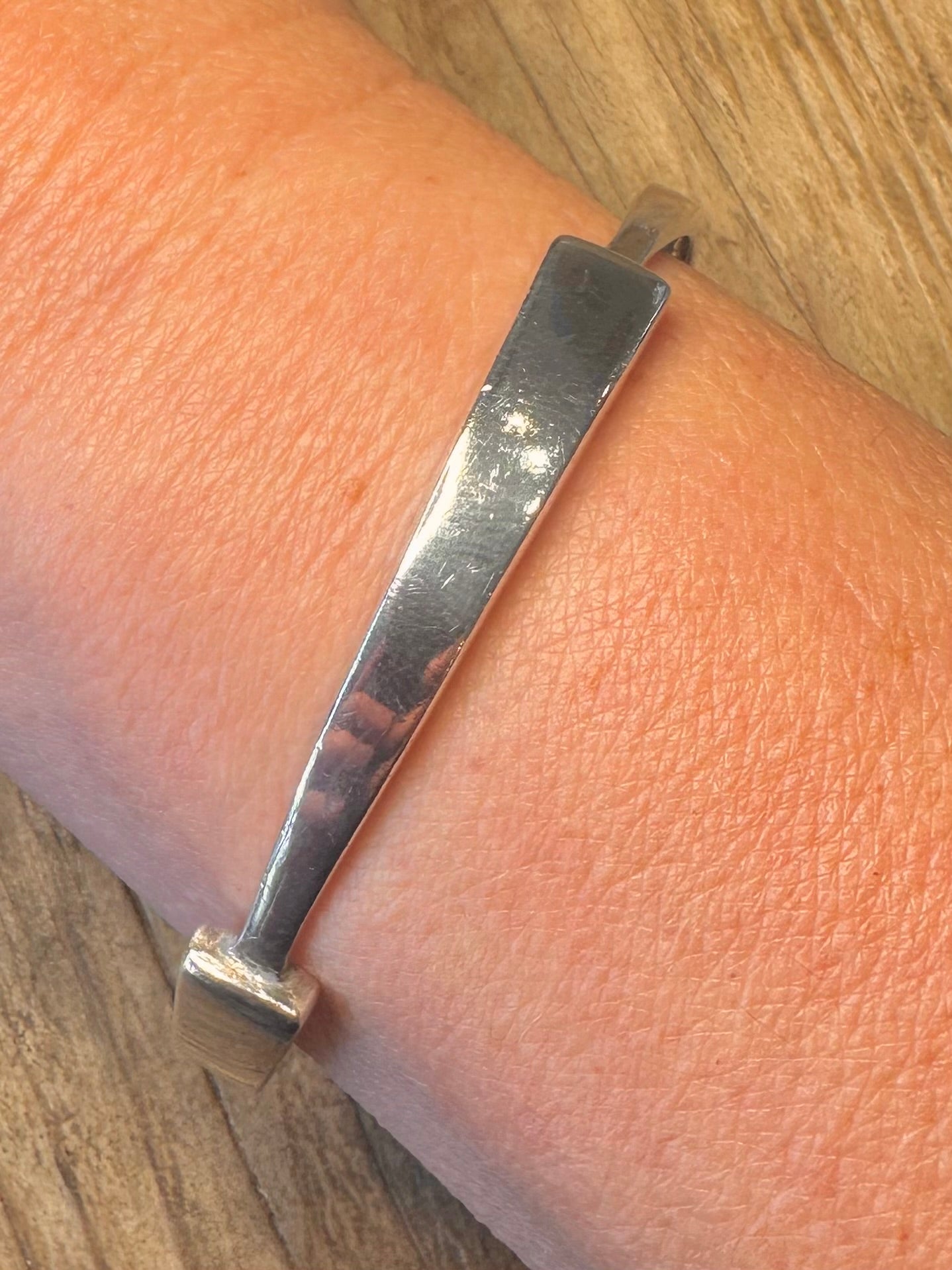 Abstract Heavy 925 Sterling Silver Bangle