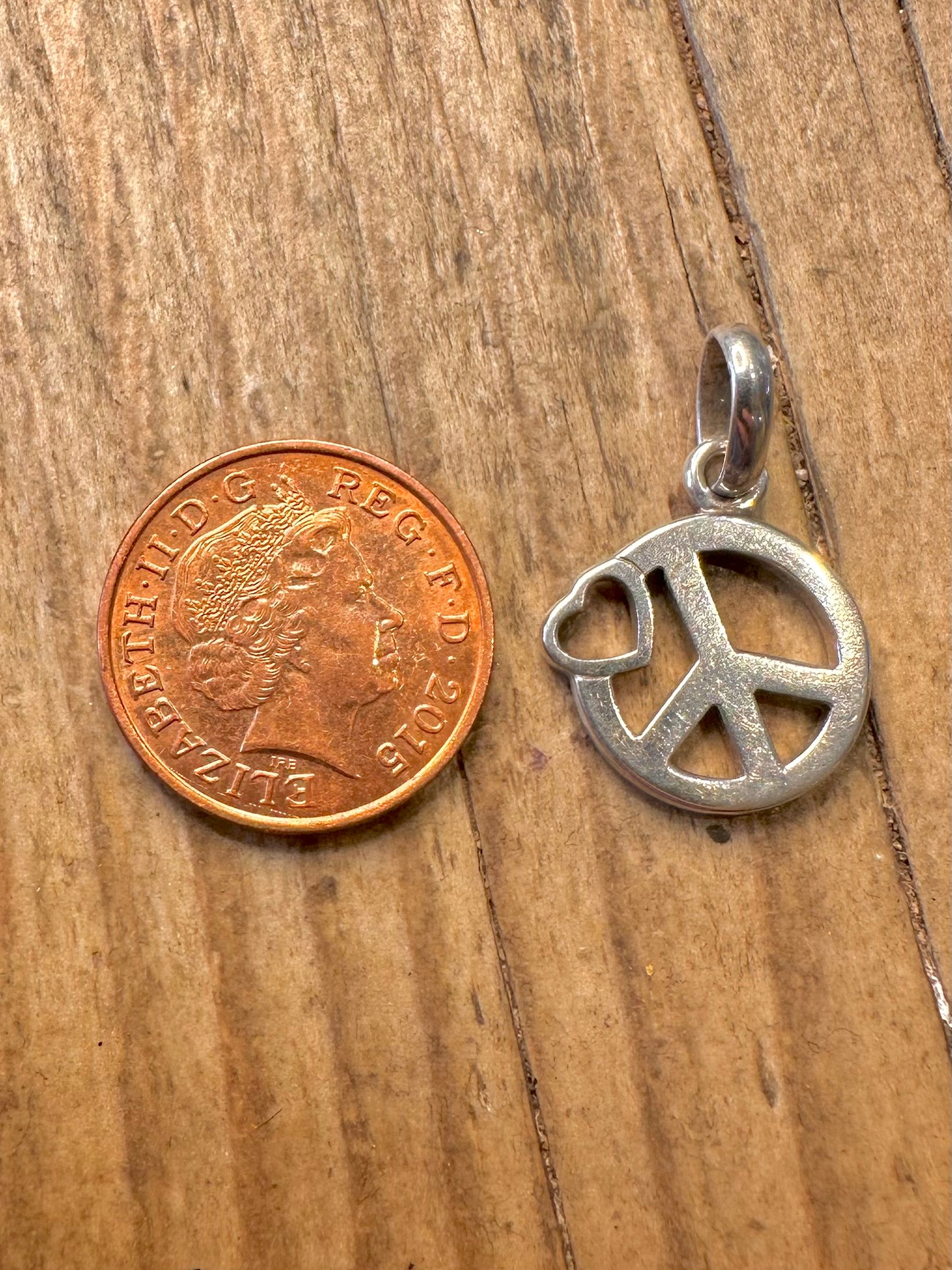 Links of London CND Peace Heart 925 Sterling Silver Pendant