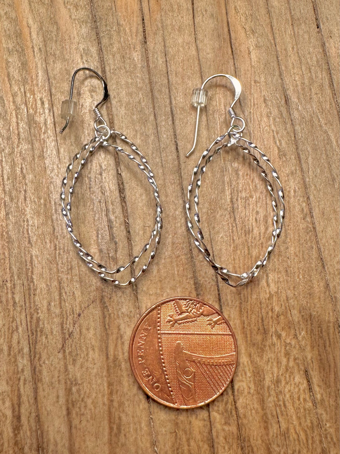 Abstract Double Twisted 925 Sterling Silver Earrings