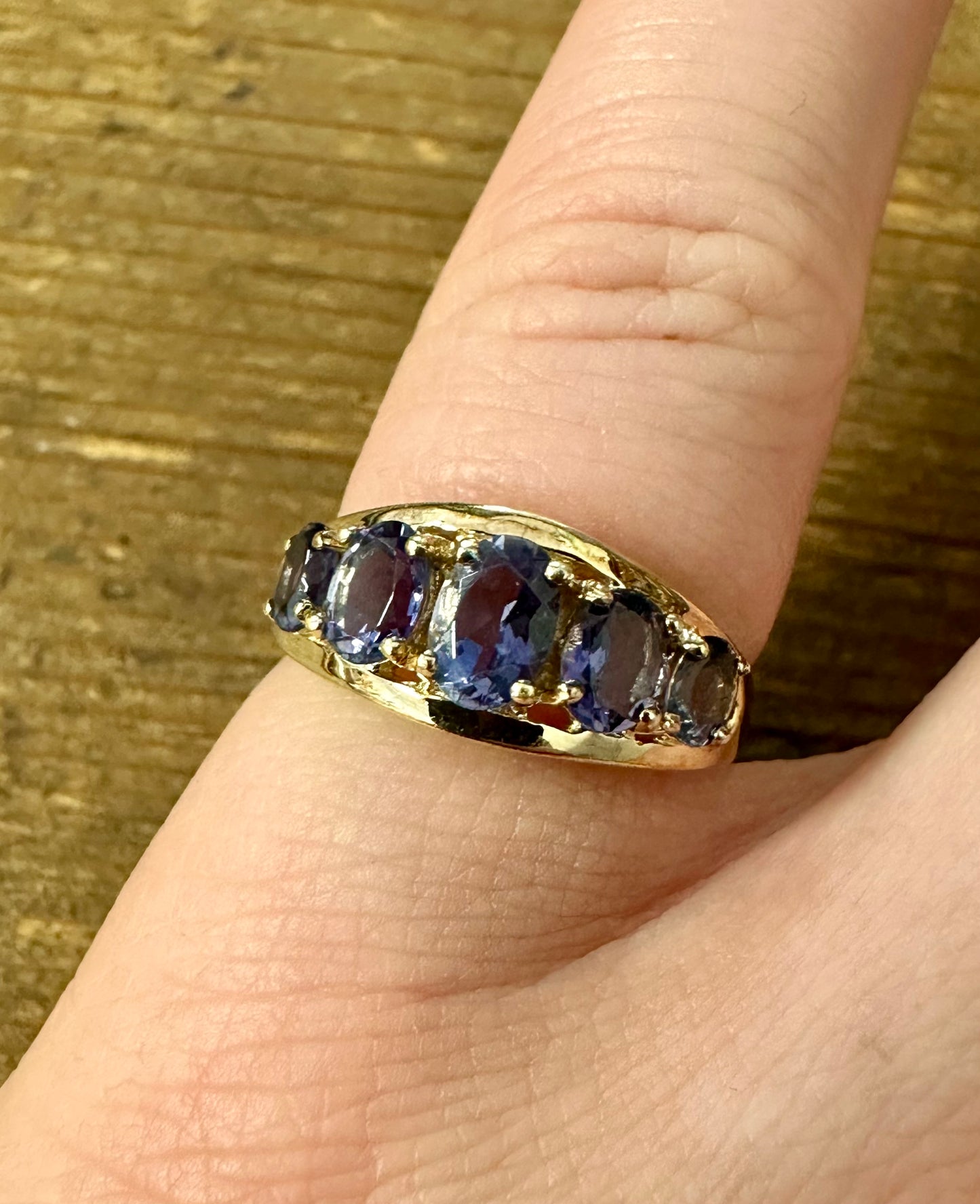 Vintage Tanzanite 9K Gold 375 Size L 1999 Ring