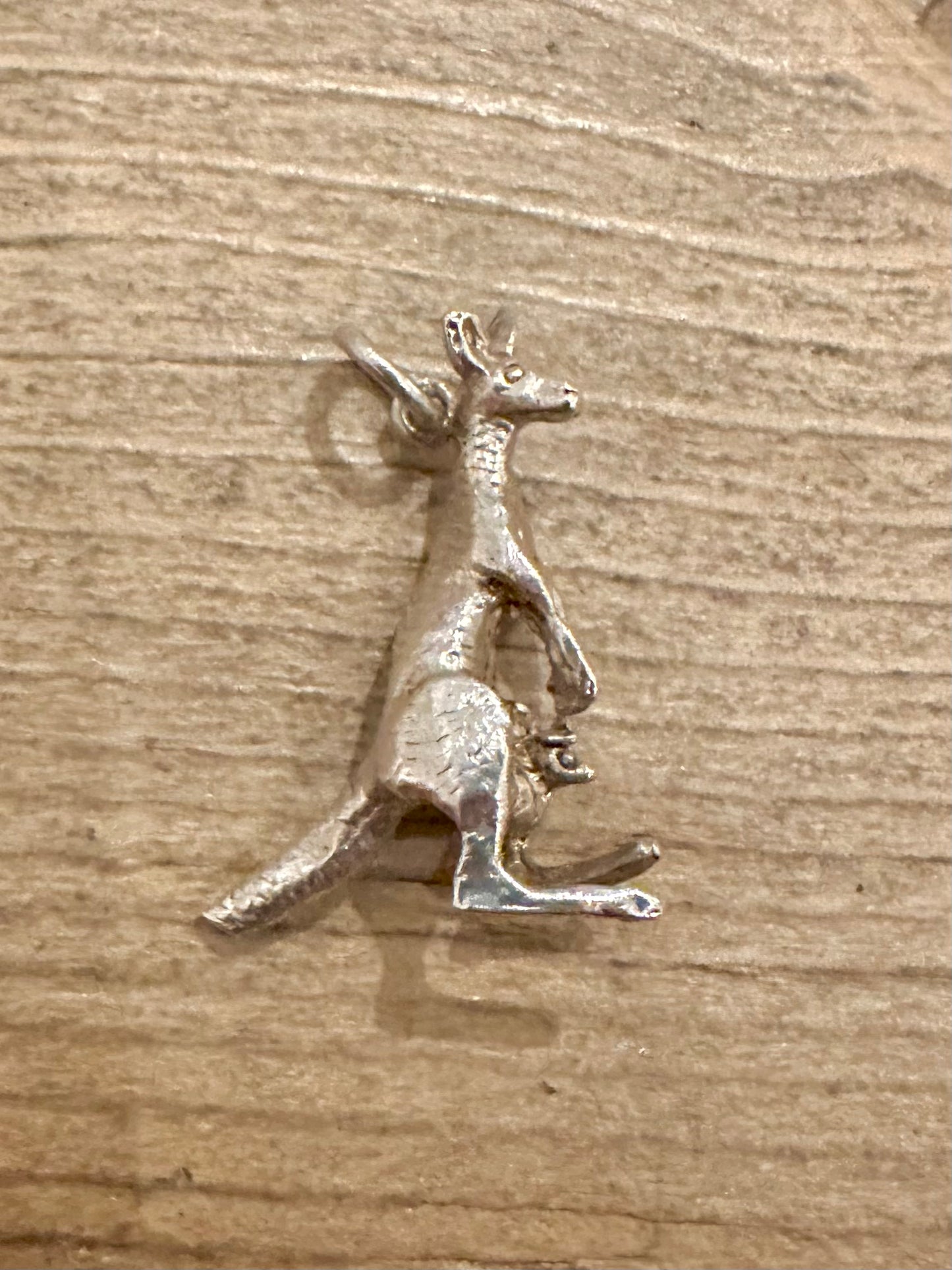 Vintage Kangaroo Solid 925 Silver Charm Pendant