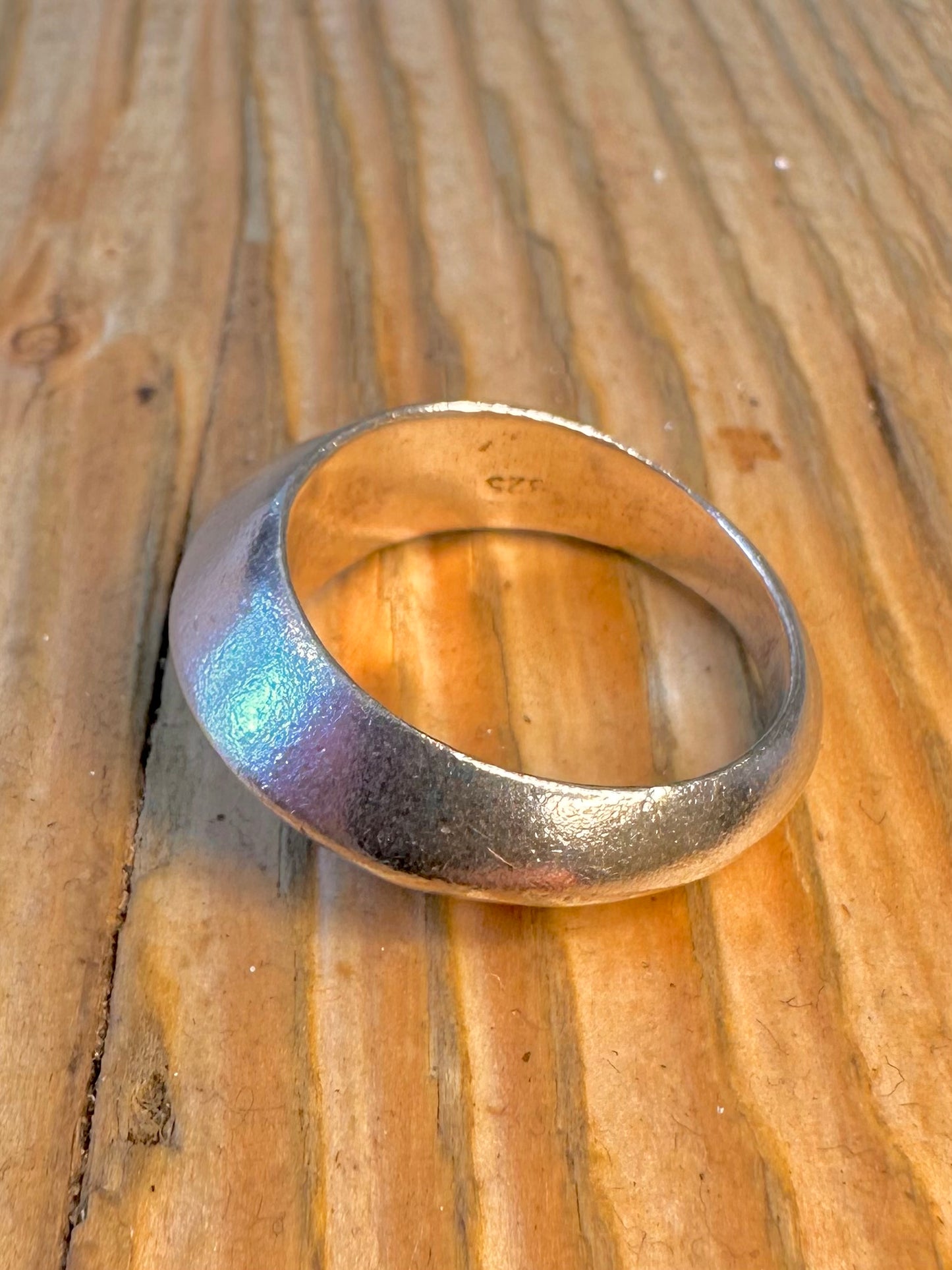 Abstract Band 925 Sterling Silver Size Q1/2 Ring