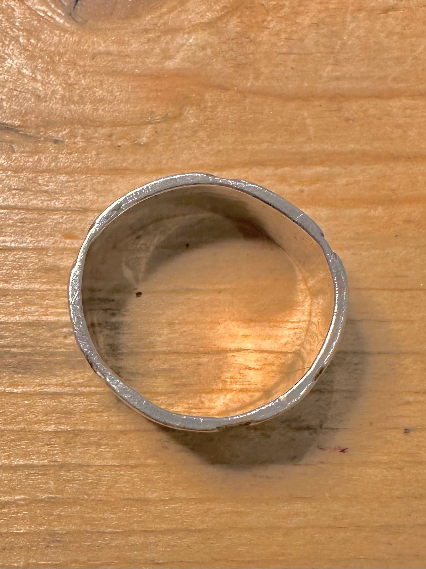 Vintage 1975 Swirl Band 925 Silver Size S Ring
