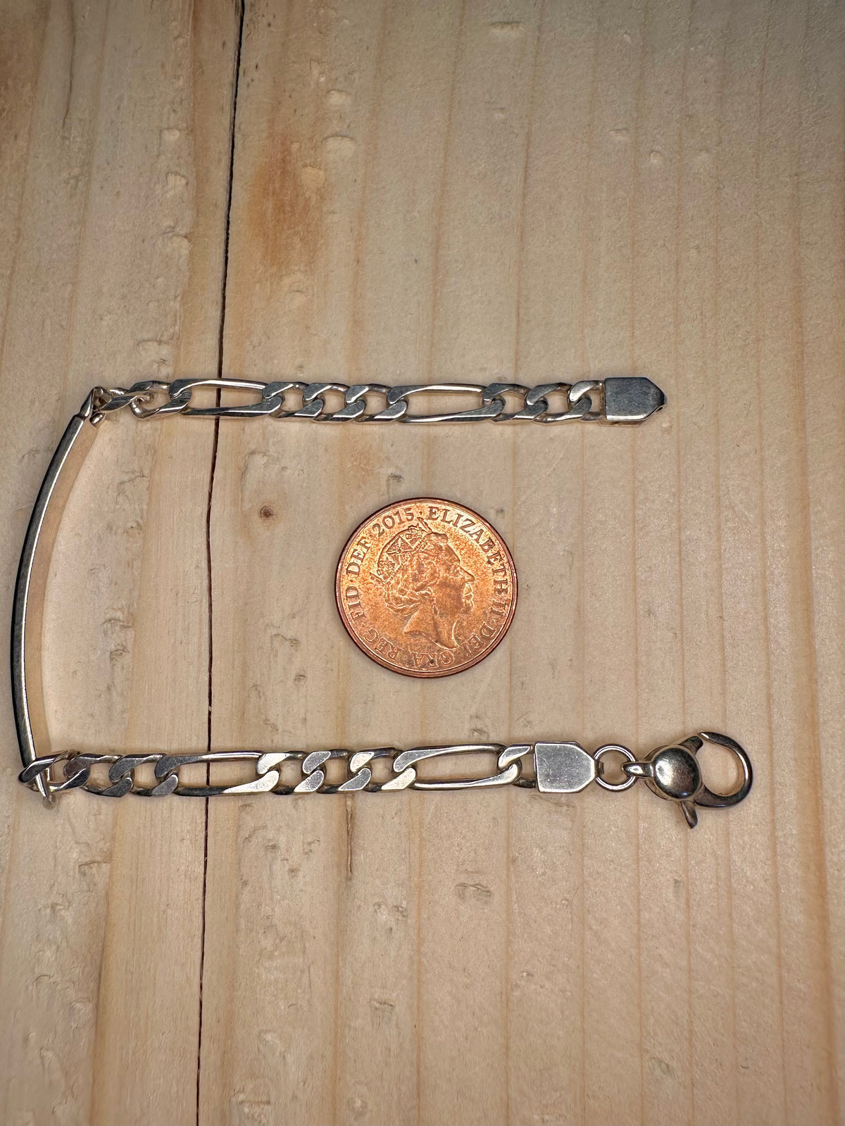 Figaro Identity 925 Sterling Silver 6.75 inch Bracelet