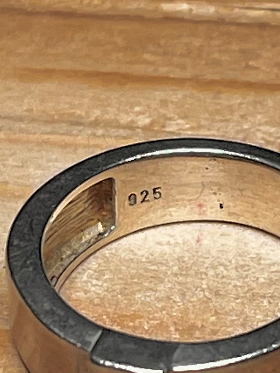 Blue Topaz Band 925 Sterling Silver Size M1/2 Ring