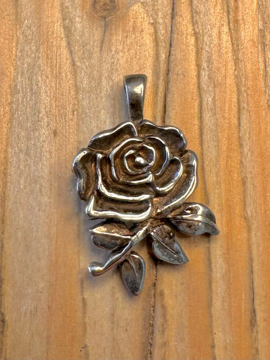Vintage Rose 925 Sterling Silver Pendant
