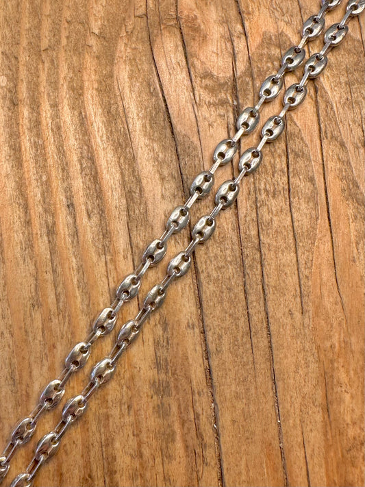 Coffee Bean Mariner 1973 Link 925 Sterling Silver Maker PAL 20 inch Necklace