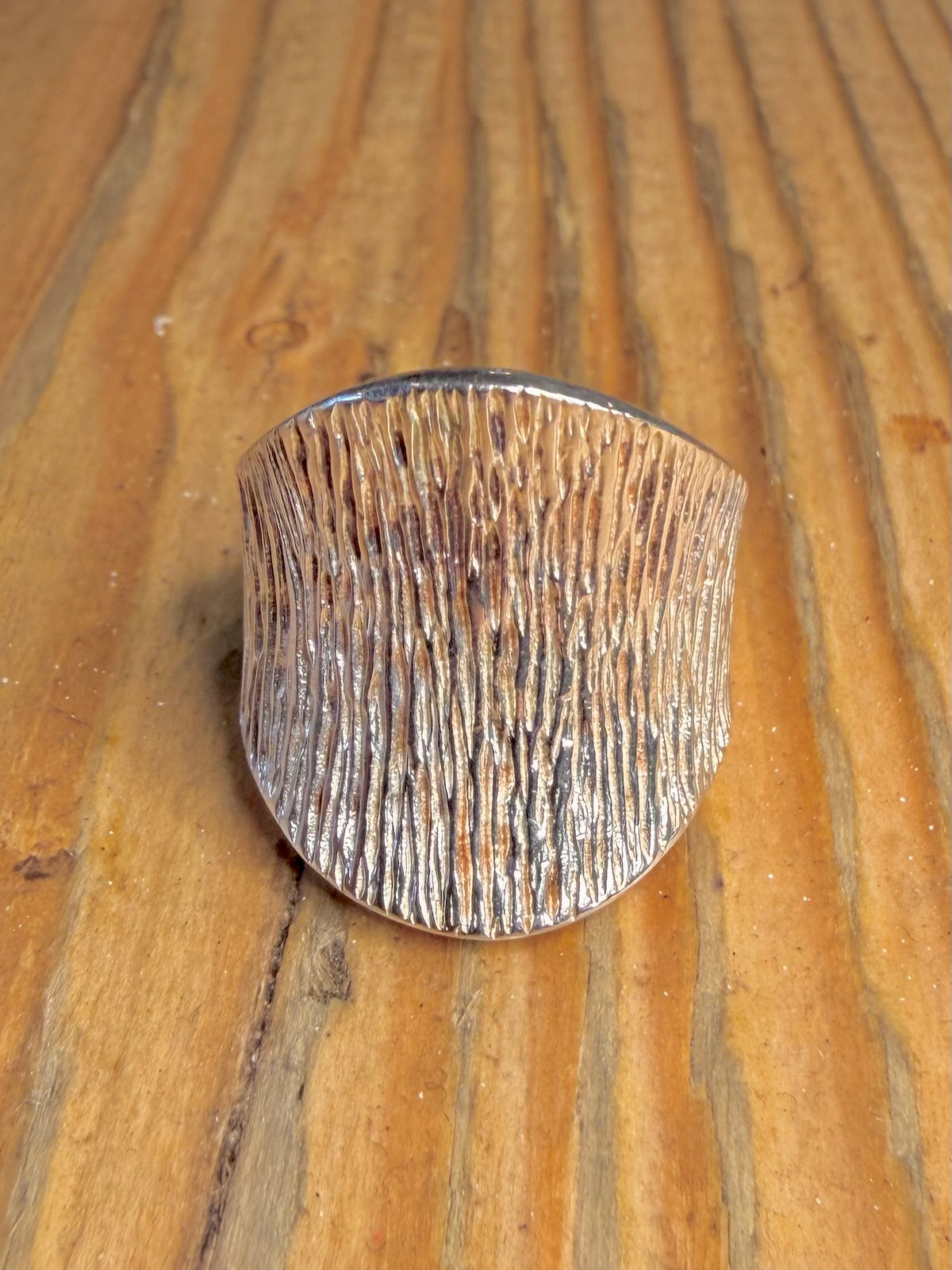 Wide Textured Heavy 925 Sterling Silver Size K1/2 Ring