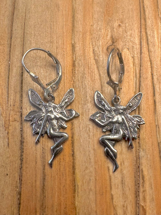 Vintage Fairy 925 Sterling Silver Earrings