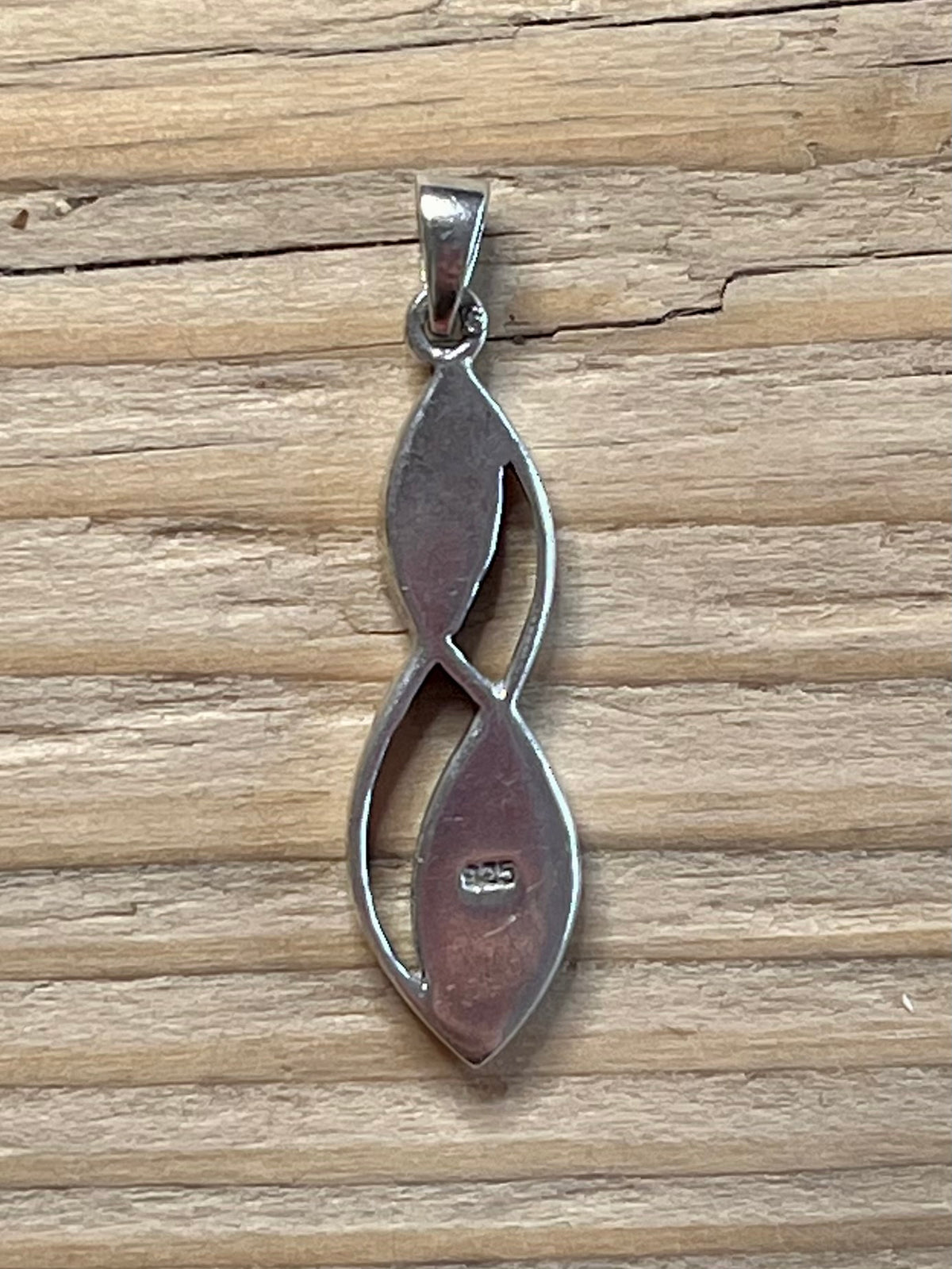 Mother of Pearl Pink and White 925 Sterling Silver Pendant
