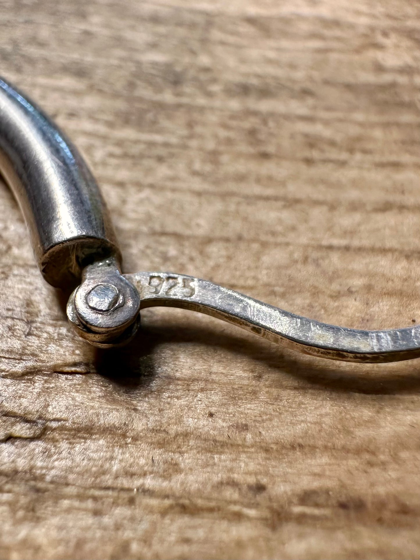 Vintage Chunky Rounded Hoops 925 Silver Earrings