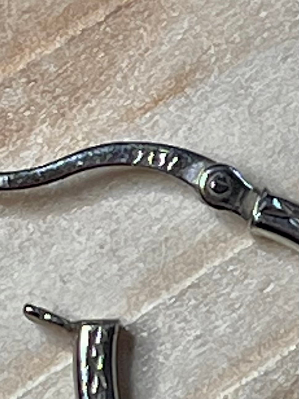 Textured Horse Shoe 925 Sterling Silver Hoop Earrings