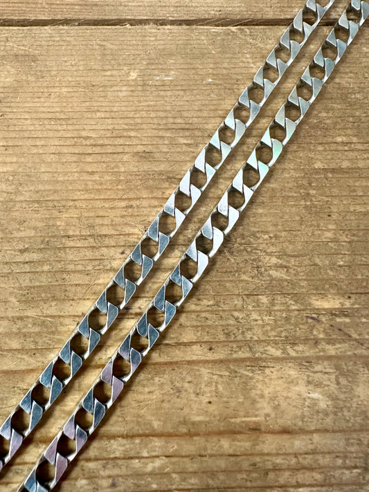 Vintage Curb Link Chain 925 Silver 20 inch Necklace
