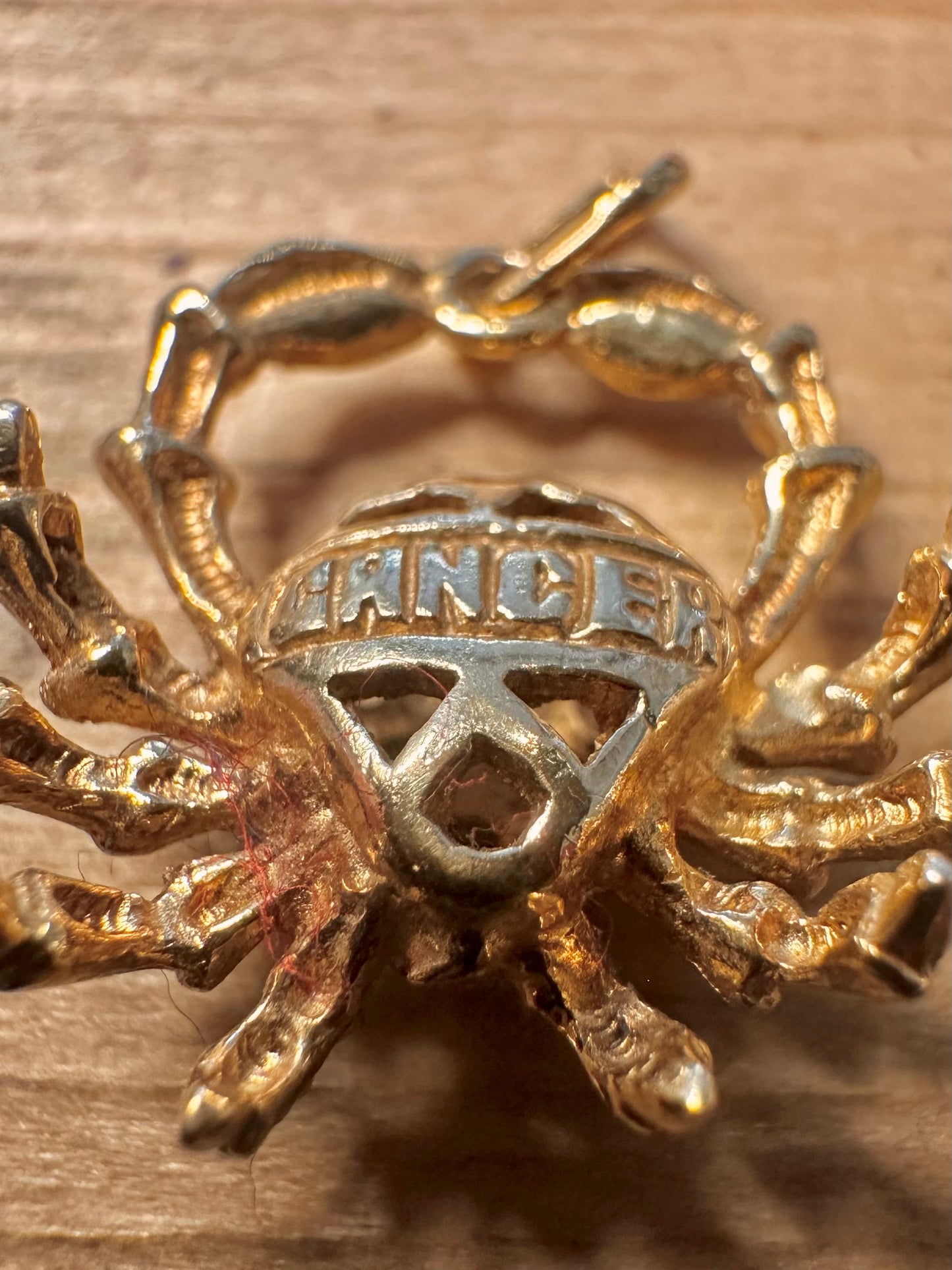 Vintage Crab Cancer Gold on 925 Silver Pendant