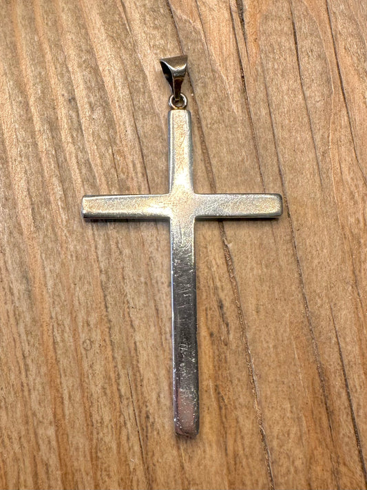 Vintage Solid Cross 925 Sterling Silver Pendant