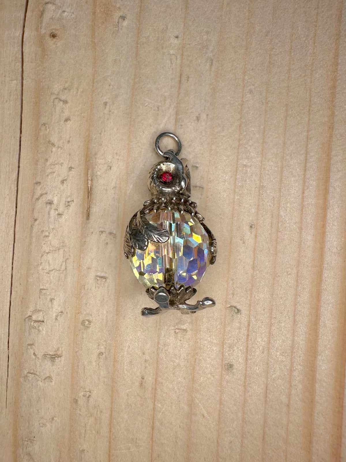 Large Owl Crystal 925 Sterling Silver Charm Pendant