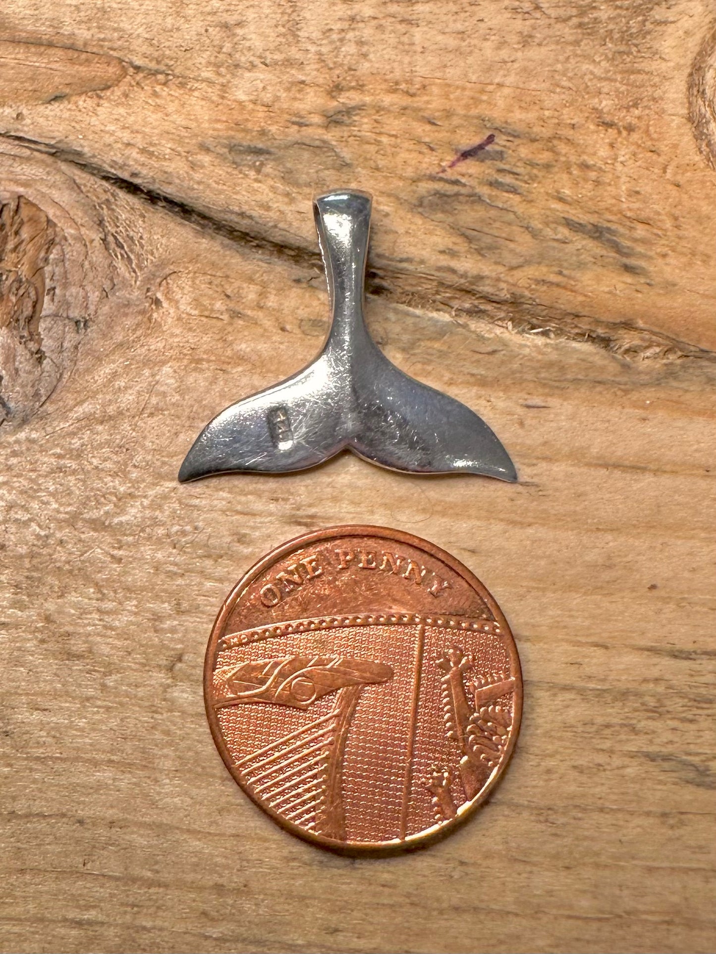 Vintage Whale Tail 925 Silver Pendant