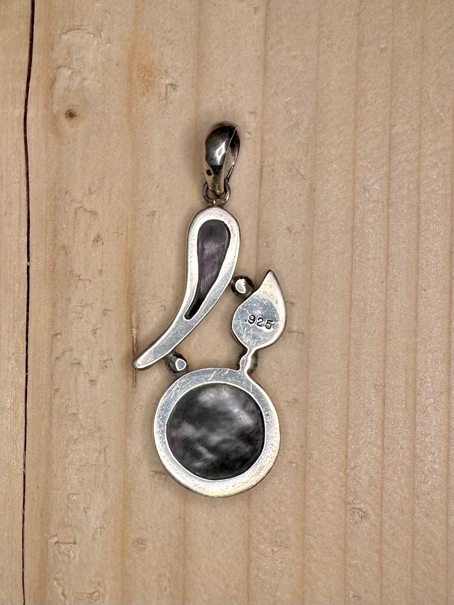 Abstract Onyx 925 Sterling Silver Pendant