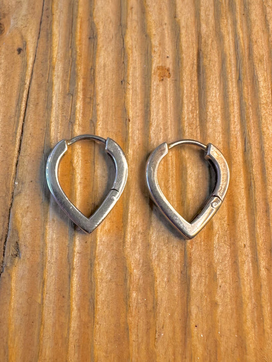 Pointed Hoops 925 Sterling Silver Earrings