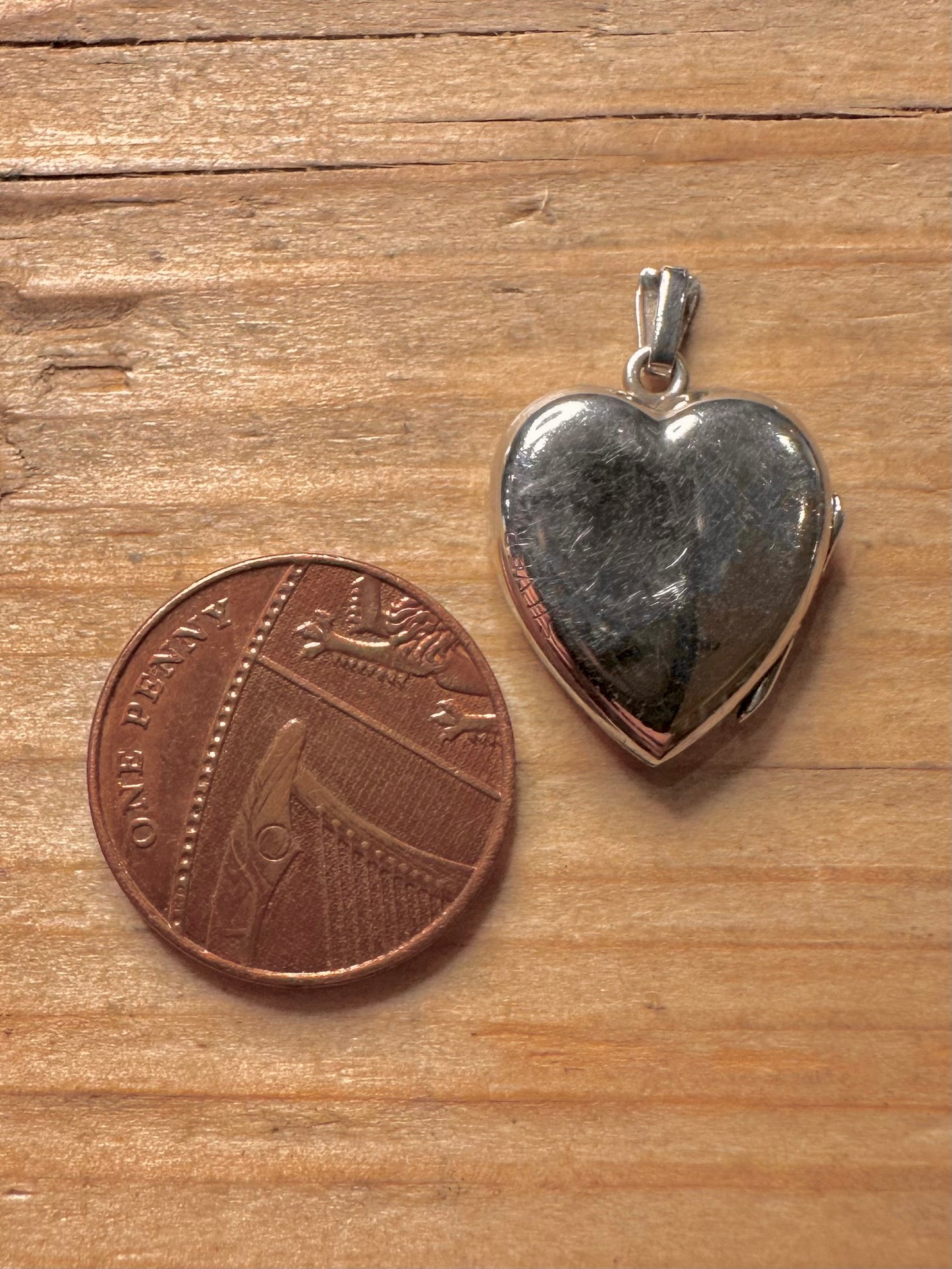 Vintage Engraved Heart Locket 925 Sterling Silver Pendant