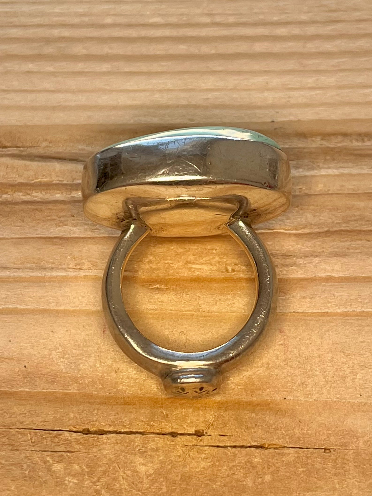 Large Oval Turquoise 925 Sterling Silver Size S Ring