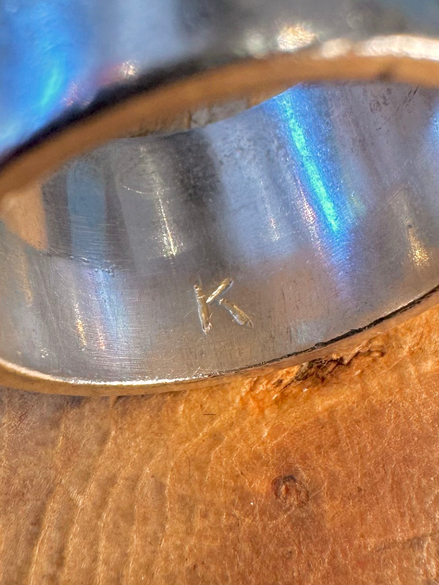 Double Band Smiling Face 925 Sterling Silver Size T Ring