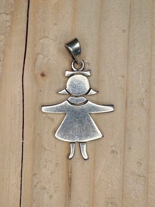 Girl Charm 925 Sterling Silver Pendant