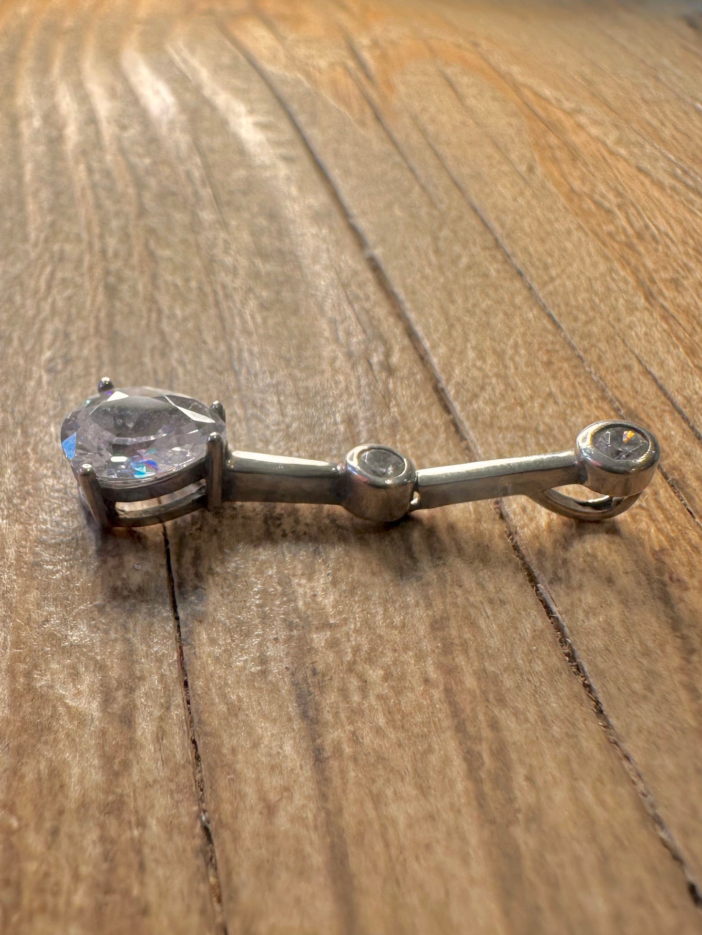 Modern Pear Shaped White CZ 925 Sterling Silver Pendant
